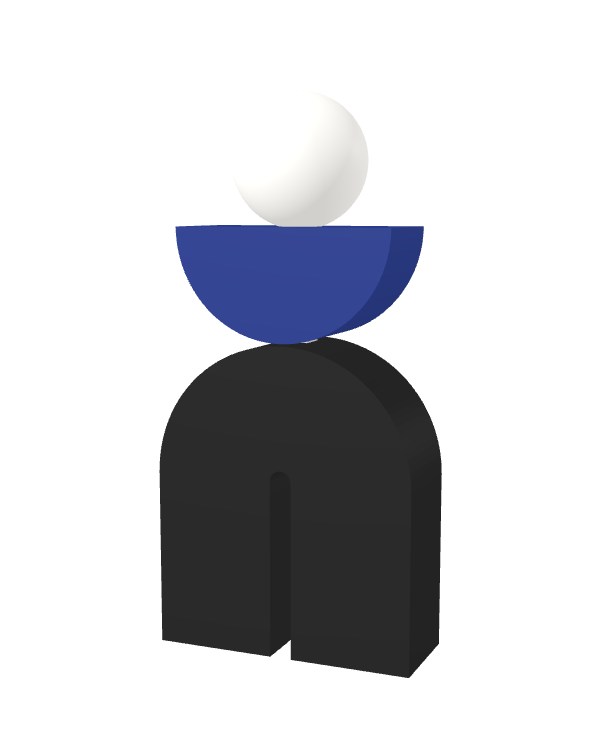 Switch&Match M — socle noir, demi-lune bleu