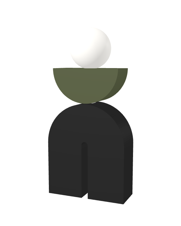 Switch&Match M — socle noir, demi-lune kaki