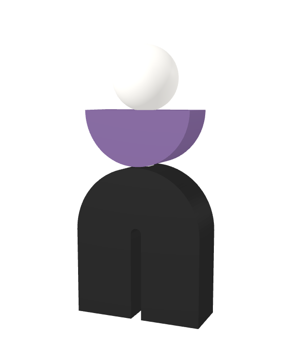 Switch&Match M — socle noir, demi-lune lilas