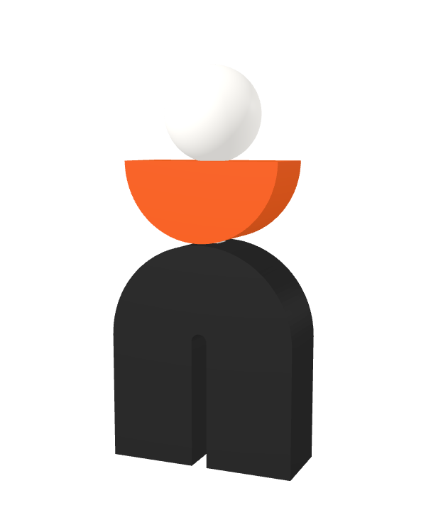 Switch&Match M — socle noir, demi-lune orange