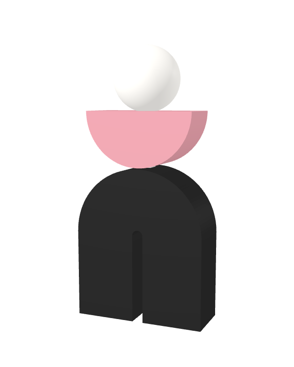 Switch&Match M — socle noir, demi-lune rose