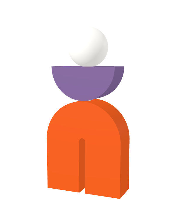 Switch&Match M — socle orange, demi-lune lilas