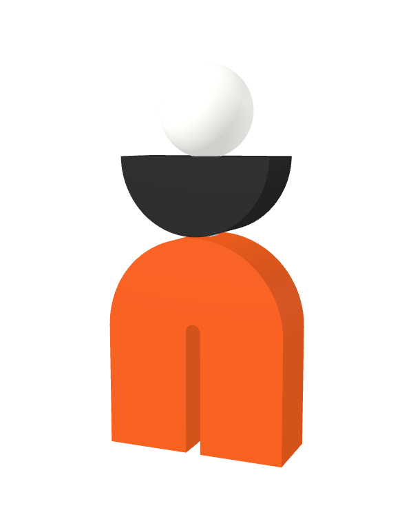 Switch&Match M — socle orange, demi-lune noir