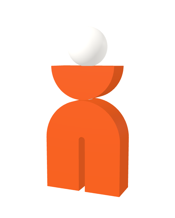 Switch&Match M — socle orange, demi-lune orange