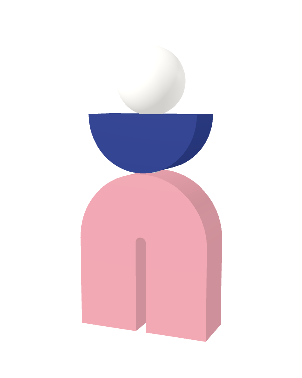 Switch&Match M — socle rose, demi-lune bleu