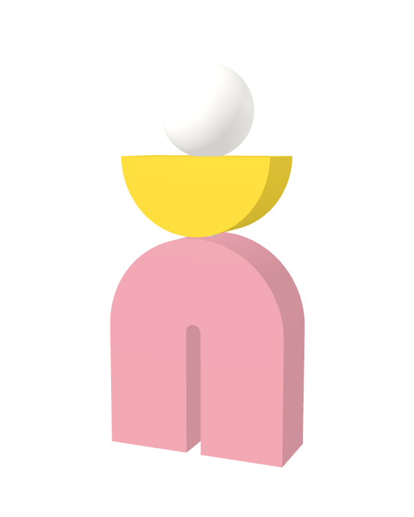 Switch&Match M — socle rose, demi-lune jaune