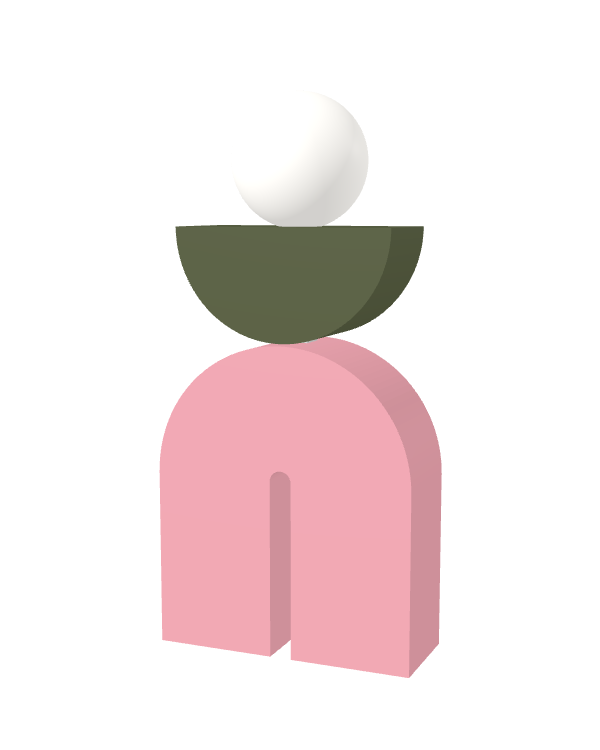 Switch&Match M — socle rose, demi-lune kaki