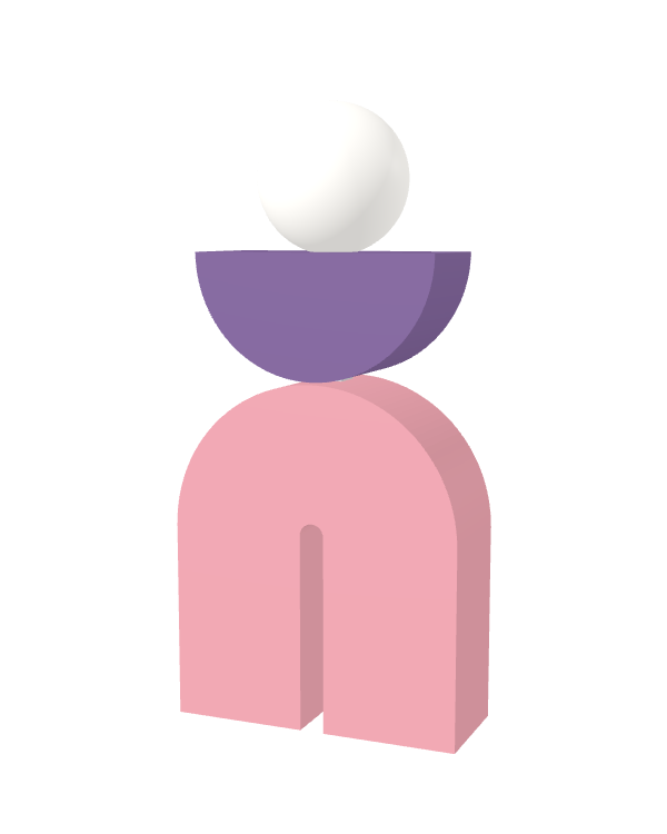 Switch&Match M — socle rose, demi-lune lilas