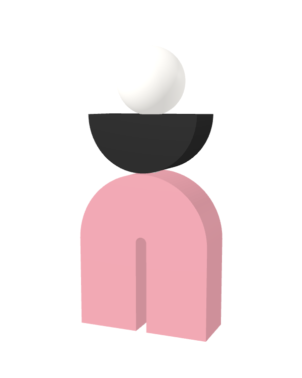 Switch&Match M — socle rose, demi-lune noir