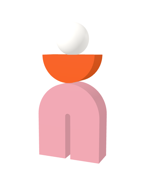 Switch&Match M — socle rose, demi-lune orange