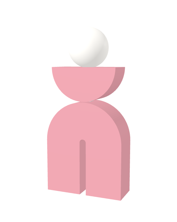 Switch&Match M — socle rose, demi-lune rose