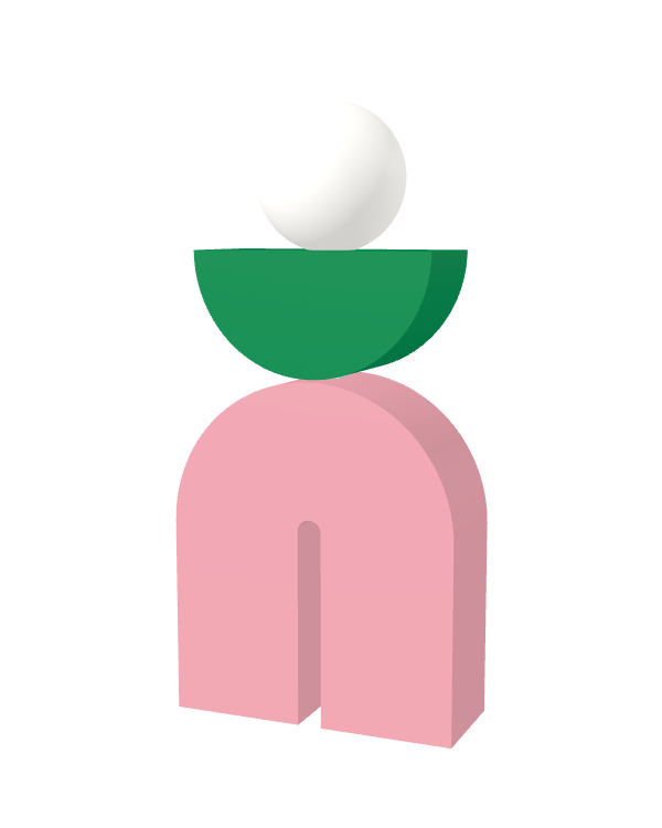 Switch&Match M — socle rose, demi-lune vert