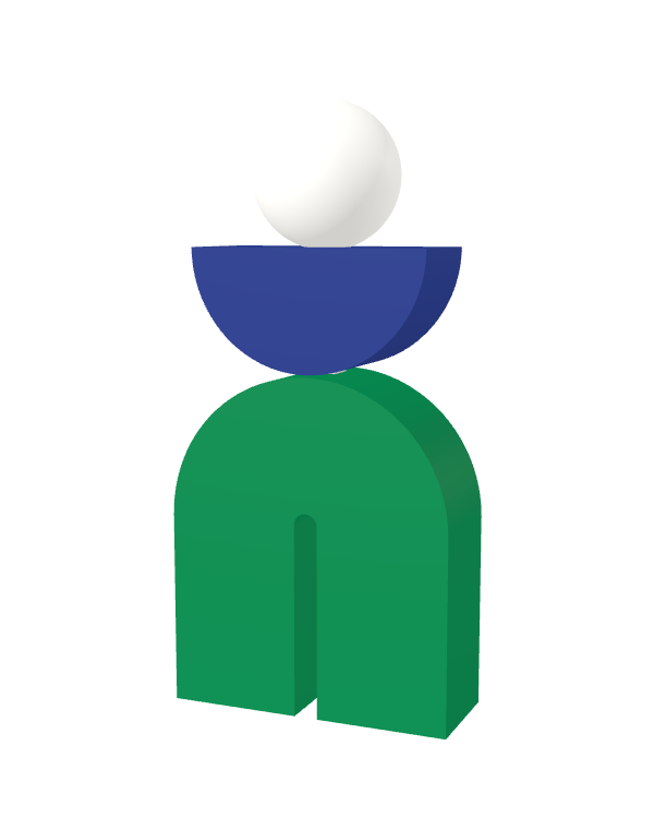 Switch&Match M — socle vert, demi-lune bleu