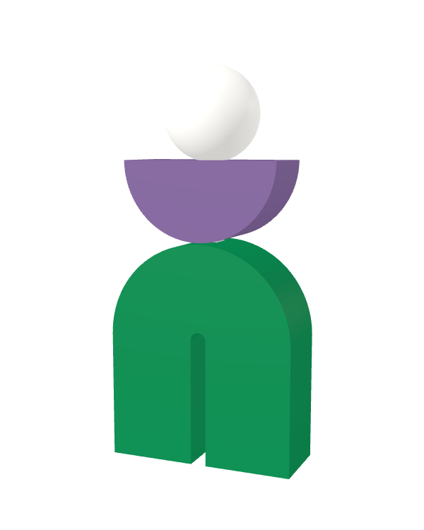 Switch&Match M — socle vert, demi-lune lilas