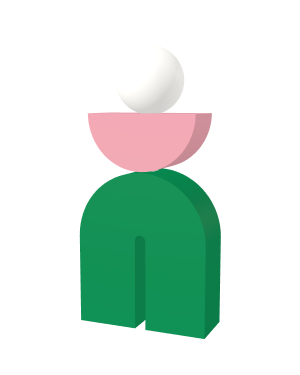 Switch&Match M — socle vert, demi-lune rose