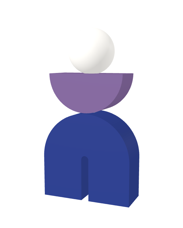 Switch&Match S — socle bleu, demi-lune lilas