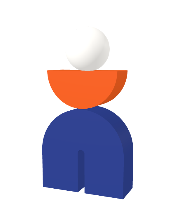 Switch&Match S — socle bleu, demi-lune orange