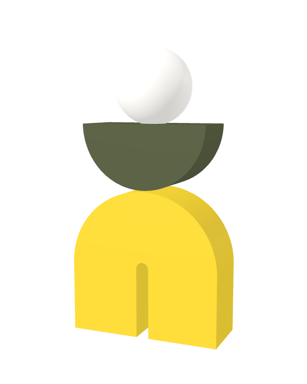 Switch&Match S — socle jaune, demi-lune kaki