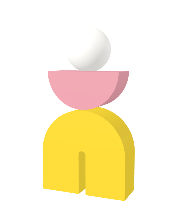 Switch&Match S — socle jaune, demi-lune rose