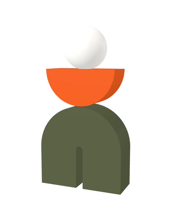 Switch&Match S — socle kaki, demi-lune orange
