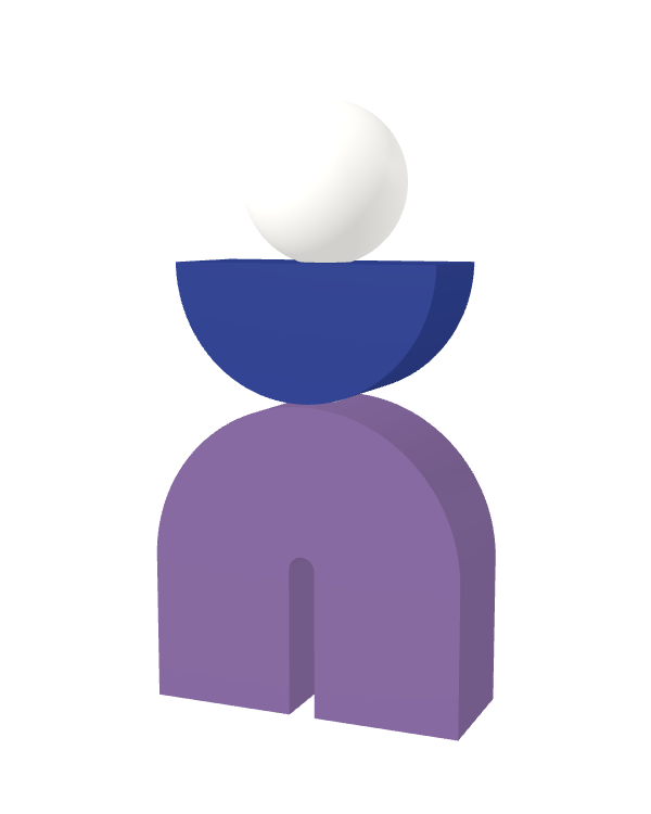 Switch&Match S — socle lilas, demi-lune bleu