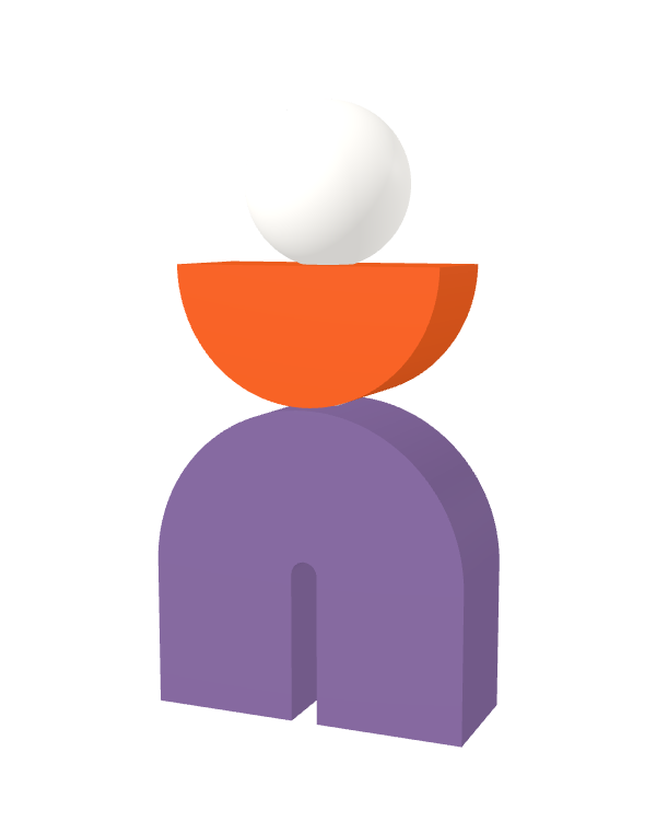 Switch&Match S — socle lilas, demi-lune orange