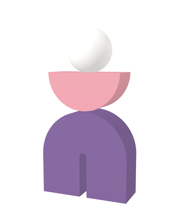 Switch&Match S — socle lilas, demi-lune rose