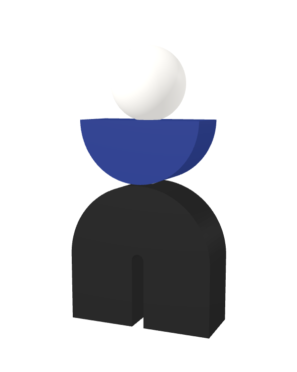 Switch&Match S — socle noir, demi-lune bleu