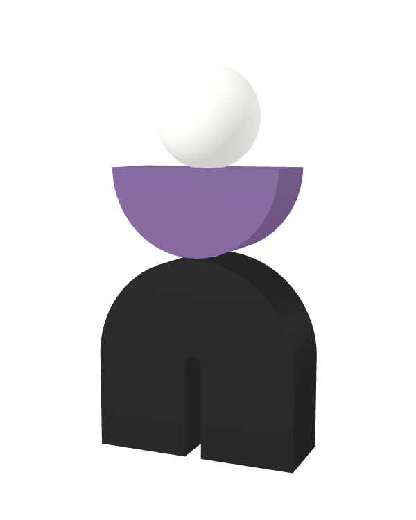 Switch&Match S — socle noir, demi-lune lilas