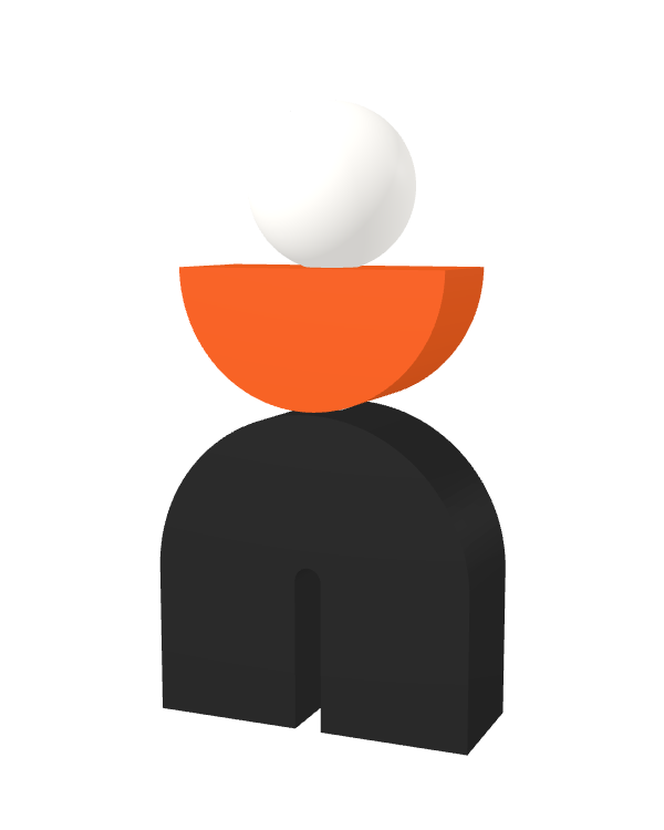 Switch&Match S — socle noir, demi-lune orange