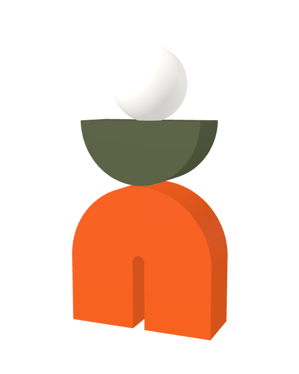 Switch&Match S — socle orange, demi-lune kaki