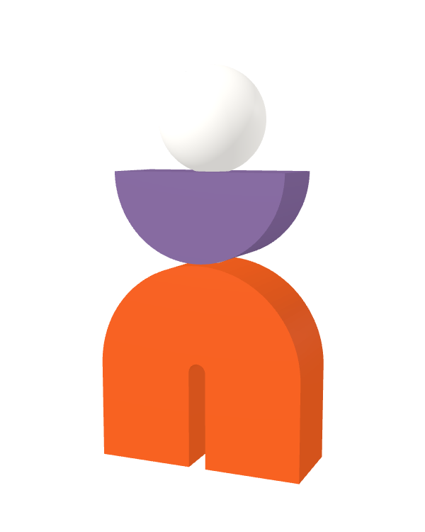 Switch&Match S — socle orange, demi-lune lilas