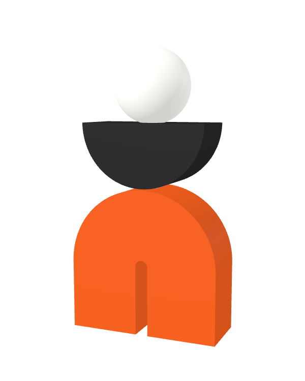 Switch&Match S — socle orange, demi-lune noir