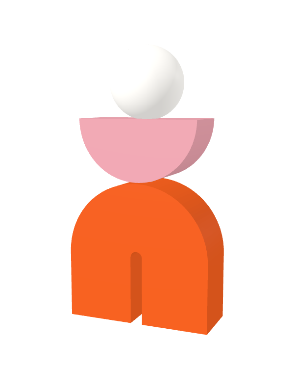 Switch&Match S — socle orange, demi-lune rose