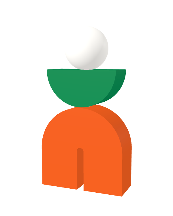 Switch&Match S — socle orange, demi-lune vert