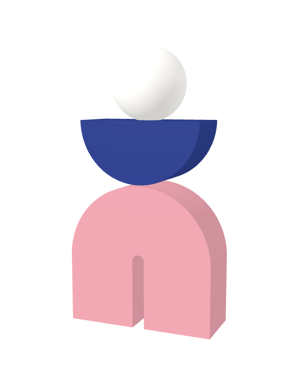 Switch&Match S — socle rose, demi-lune bleu