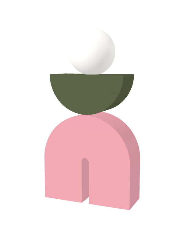 Switch&Match S — socle rose, demi-lune kaki