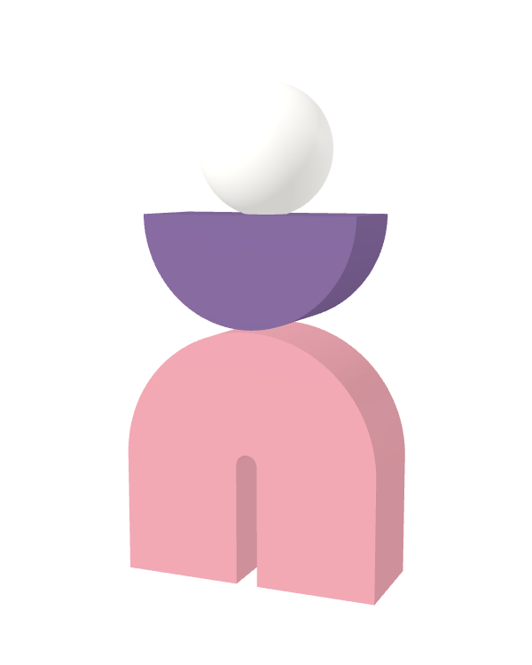 Switch&Match S — socle rose, demi-lune lilas