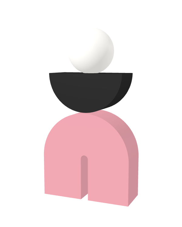 Switch&Match S — socle rose, demi-lune noir
