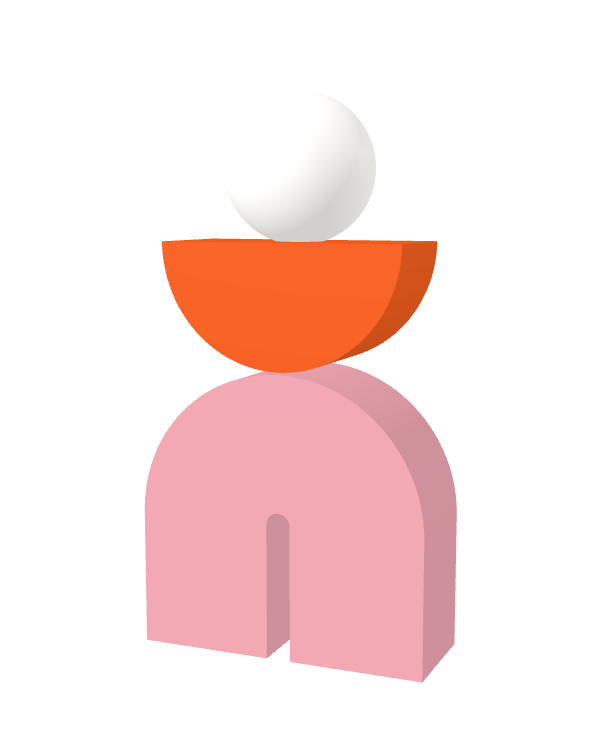 Switch&Match S — socle rose, demi-lune orange