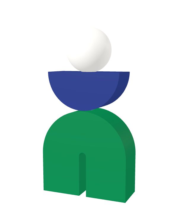 Switch&Match S — socle vert, demi-lune bleu