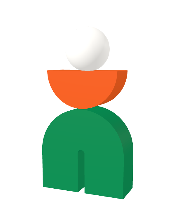 Switch&Match S — socle vert, demi-lune orange